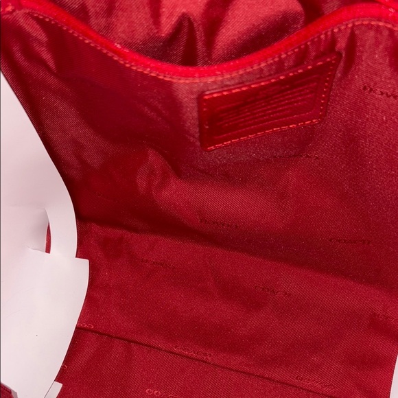 Coach Red Classic Leather Tote with Double Handles - Picture 4 of 11